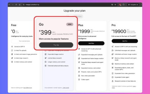 OpenAI豪掷“大礼包”，免费送一年ChatGPT Go会…